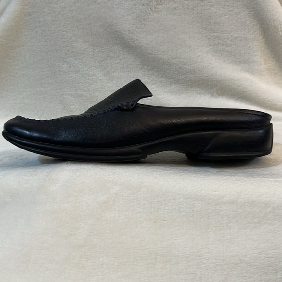 Bass Navy Leather Slide Mule Clog. Size 7 1/2. Excellent Condition - Picture 3 of 9